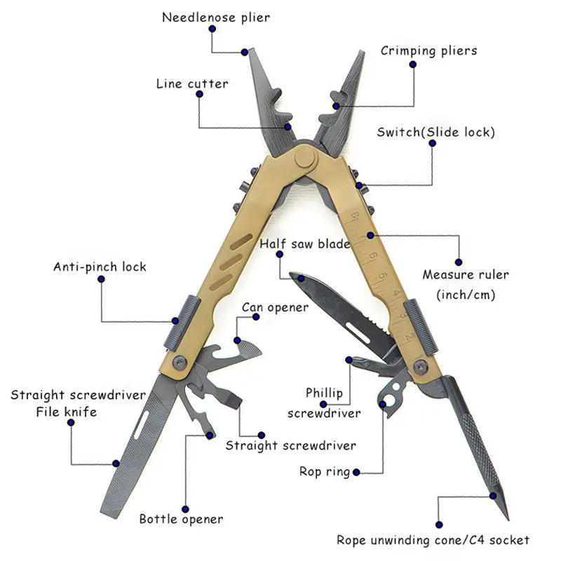 Multitool Multifunctional Stainless Steel Pliers For Camping and Hiking