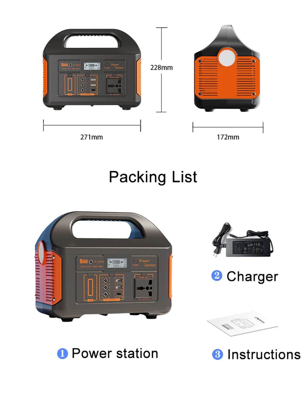 300W/500W Portable Solar Power Station – 460Wh