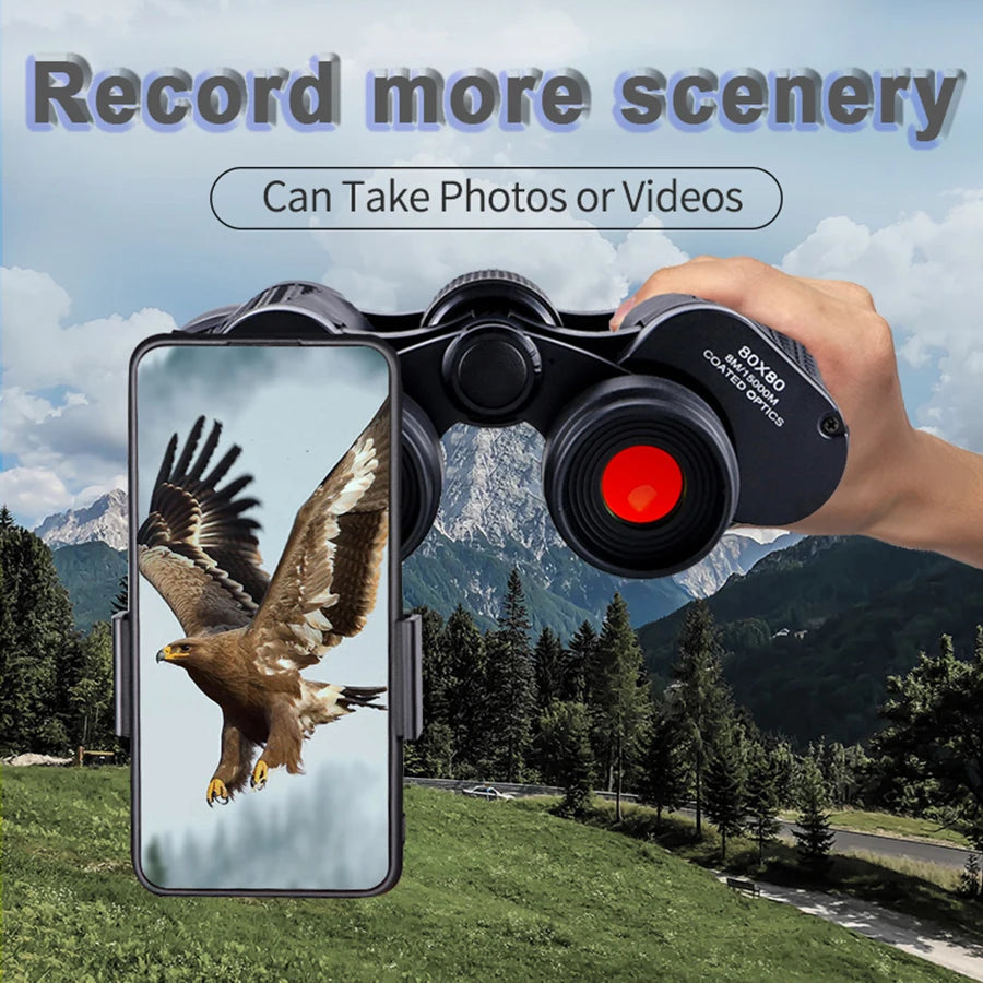 80x80 HD Professional Binoculars for Outdoor Use