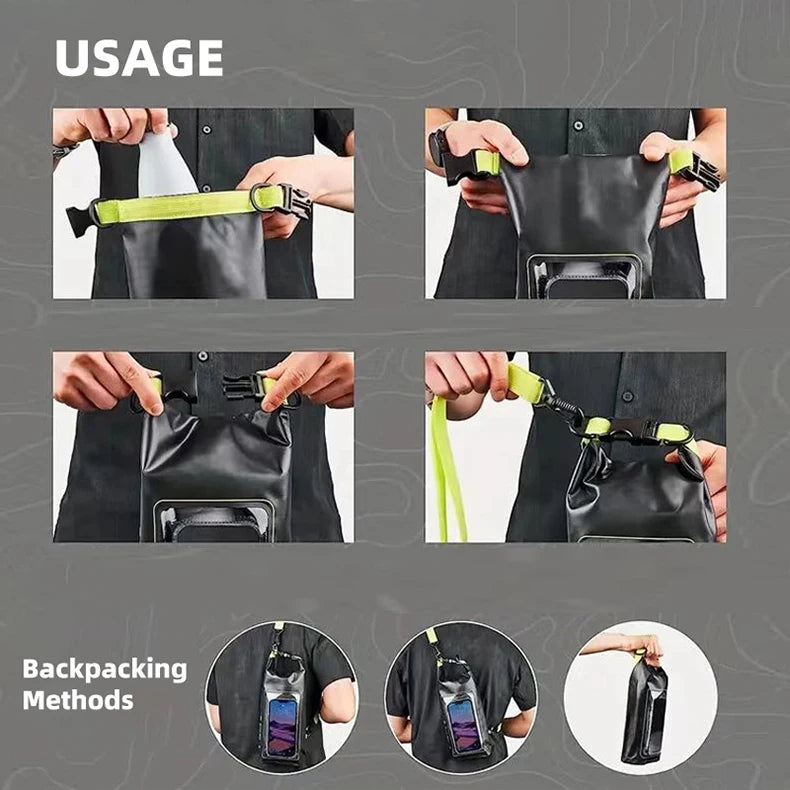 2L/5L Waterproof Dry Bag with Touchscreen Window