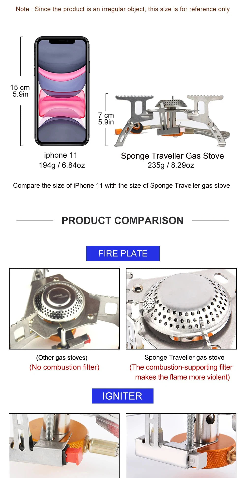3500W Portable Folding Camping Gas Stove