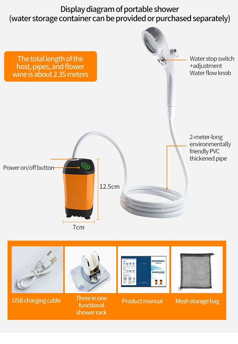 Portable Rechargeable Camping Shower