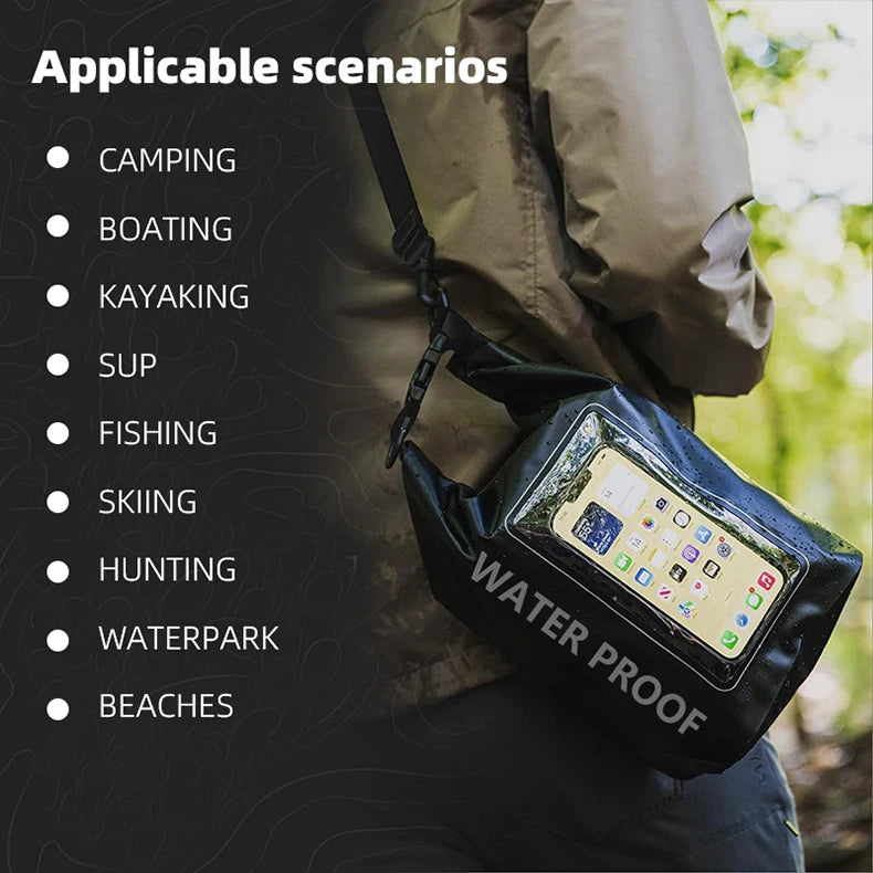 2L/5L Waterproof Dry Bag with Touchscreen Window