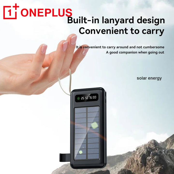 OnePlus 50000mAh Solar Power Bank with Dual USB & Cables
