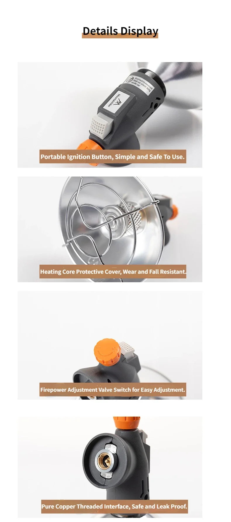 MOUNTAINHIKER Mini Portable Gas Camping Heater