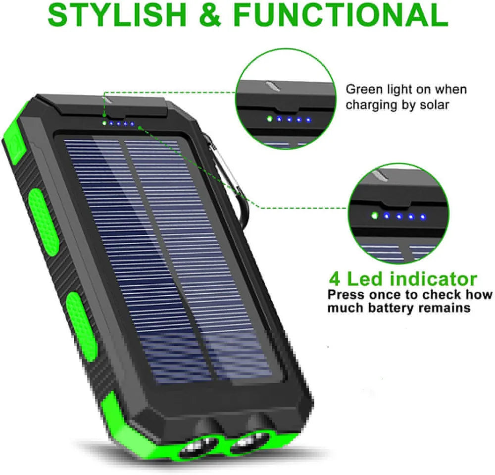 80000mAh Solar Power Bank with LED Light