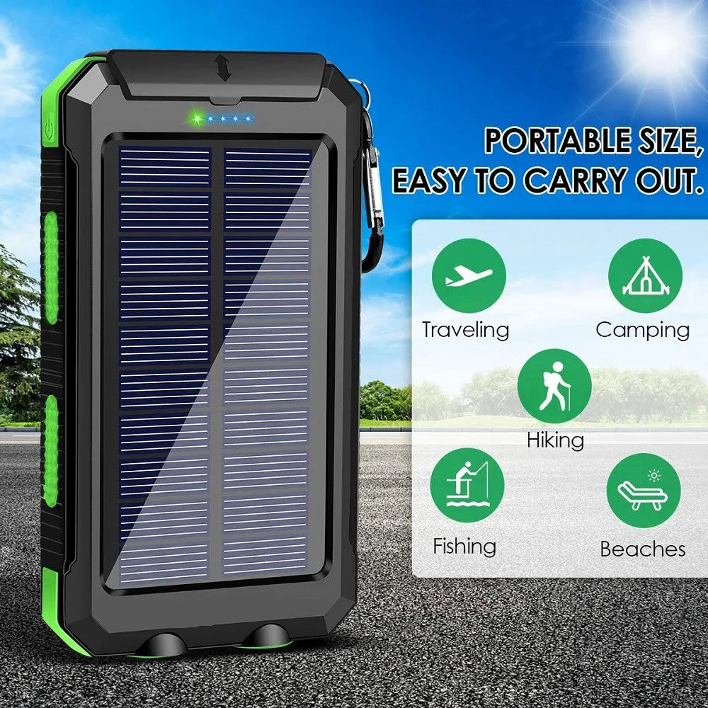 80000mAh Solar Power Bank with LED Light