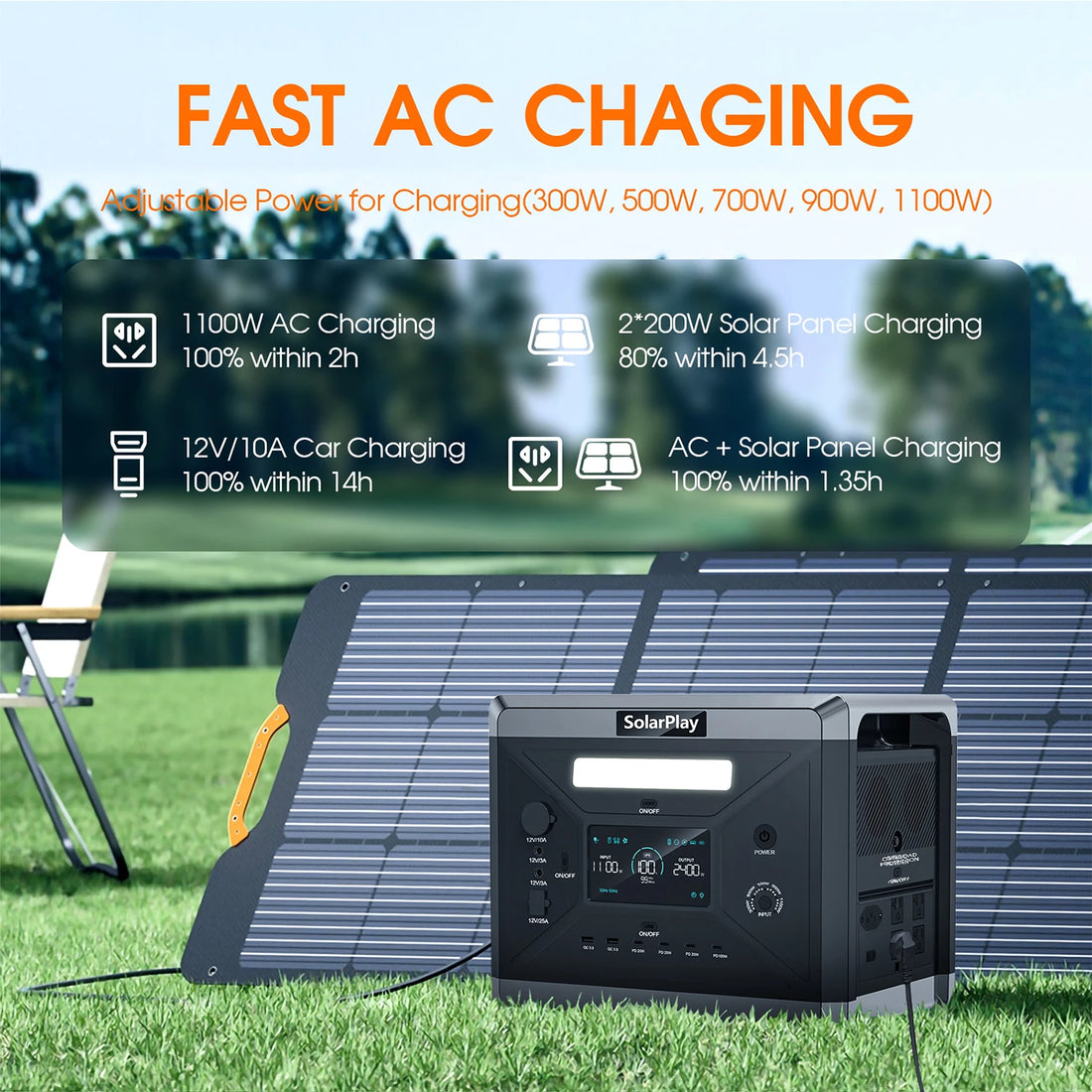 SOLARPLAY Q2501 2160Wh Portable Power Station