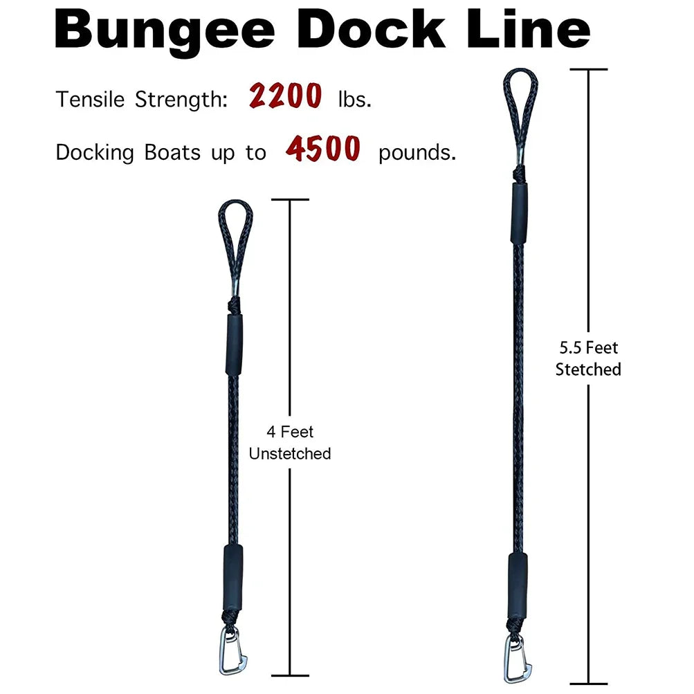 Bungee Dock Lines for Boats & Watercraft