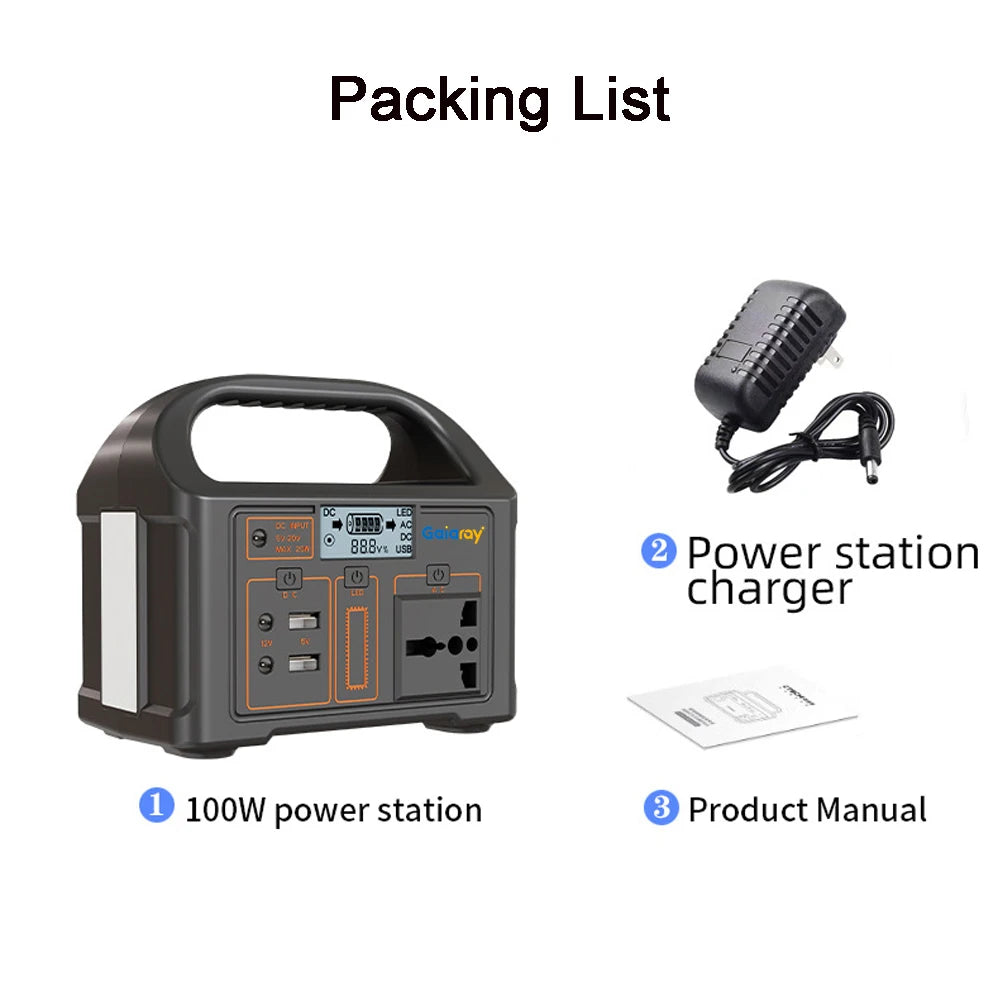 100W Portable Solar Power Station – 24,000mAh