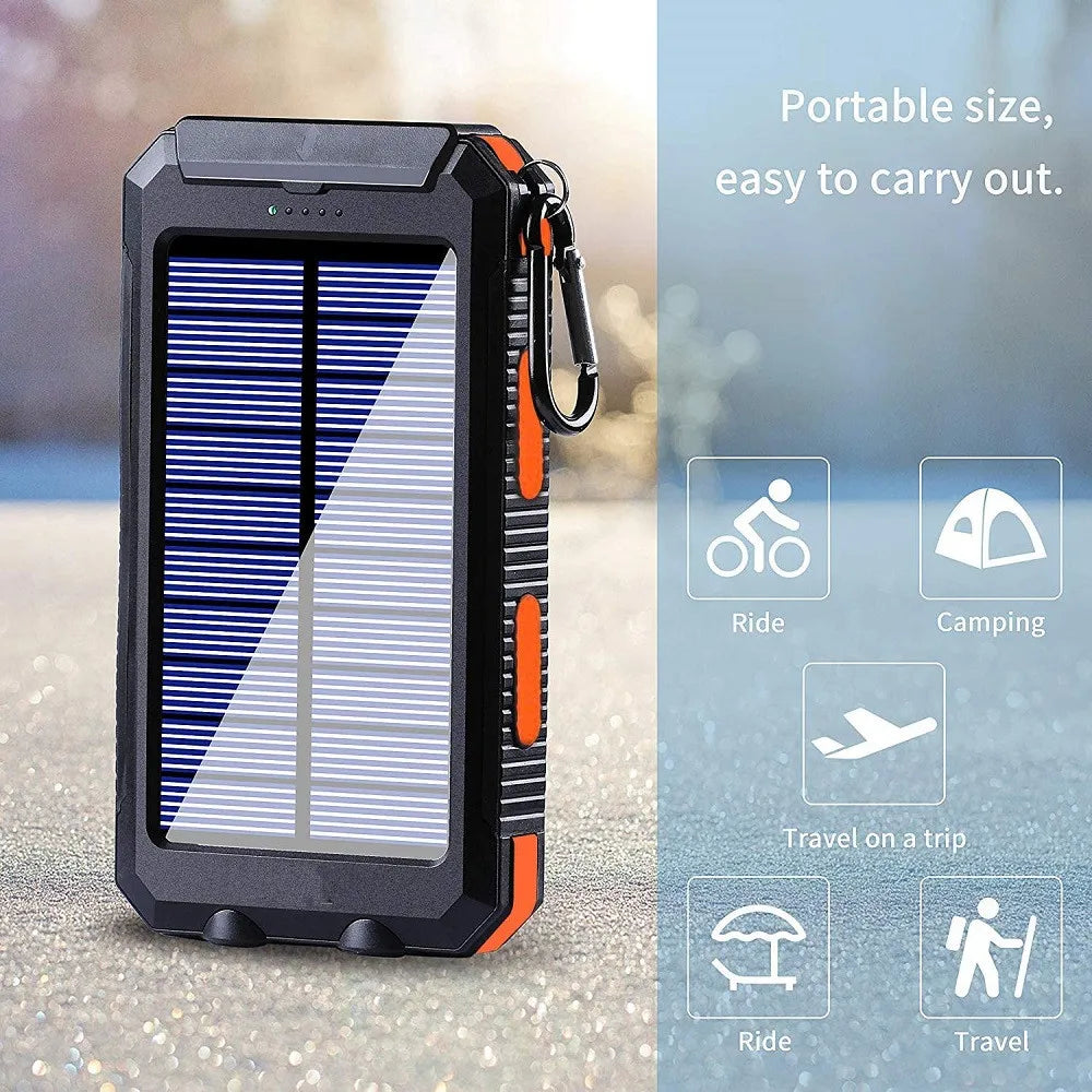 80000mAh Solar Power Bank with LED Light