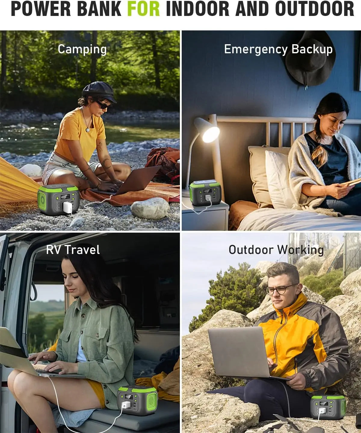 200W/300W/600W Portable Power Station with AC Outlets