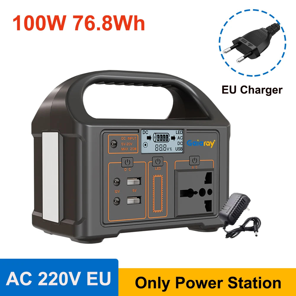 100W Portable Solar Power Station – 24,000mAh