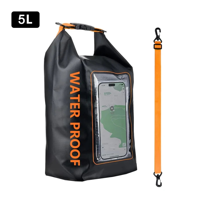 2L/5L Waterproof Dry Bag with Touchscreen Window