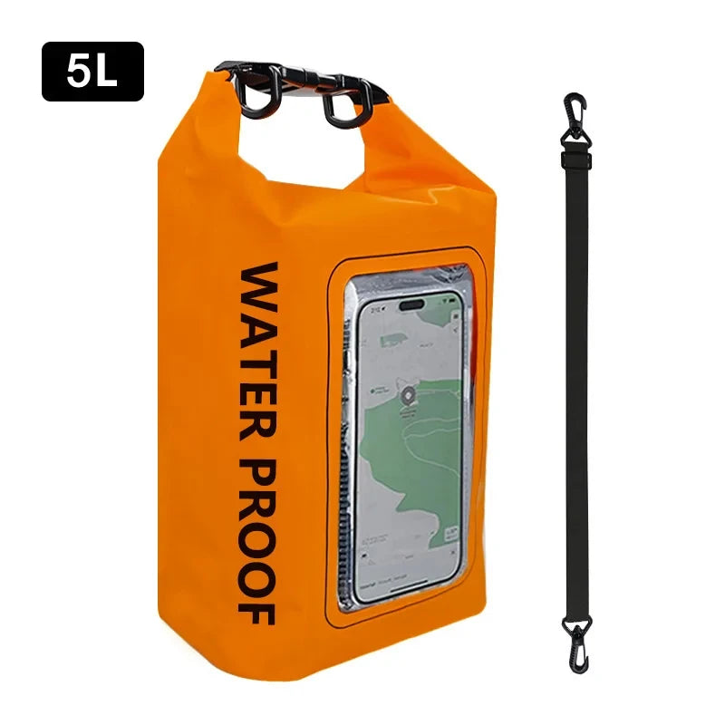 2L/5L Waterproof Dry Bag with Touchscreen Window