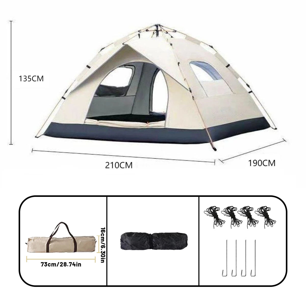 4-Person Automatic Pop-Up Outdoor Tent