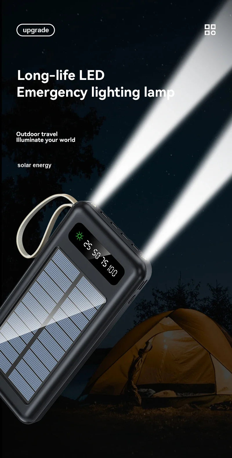 OnePlus 50000mAh Solar Power Bank with Dual USB & Cables