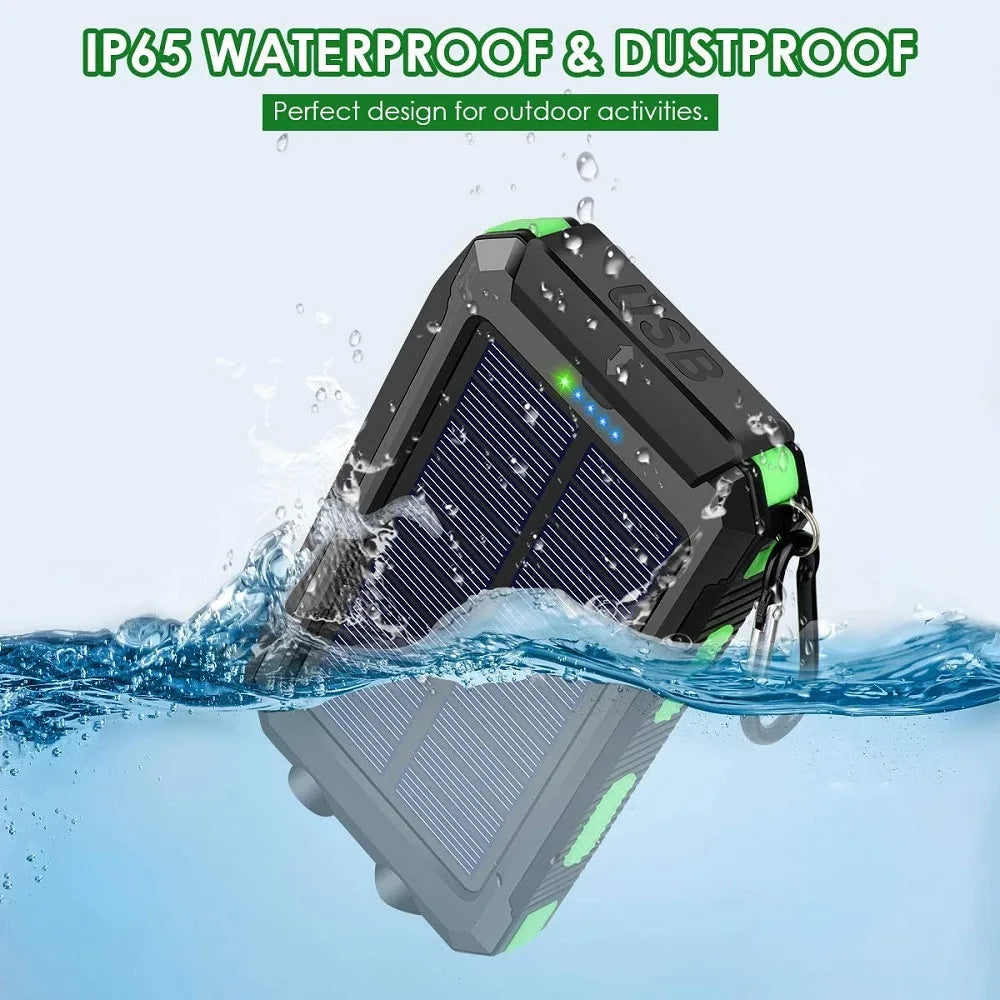 80000mAh Solar Power Bank with LED Light