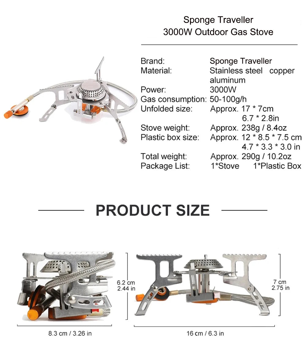 3500W Portable Folding Camping Gas Stove