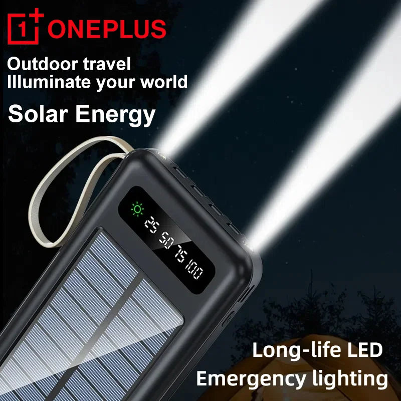 OnePlus 50000mAh Solar Power Bank with Dual USB & Cables