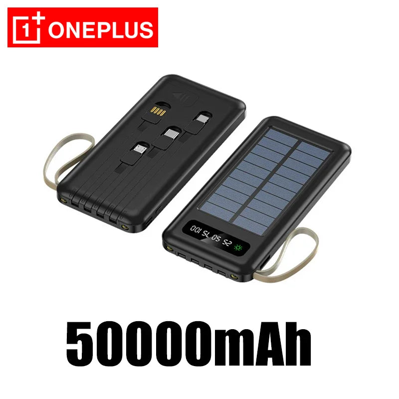 OnePlus 50000mAh Solar Power Bank with Dual USB & Cables