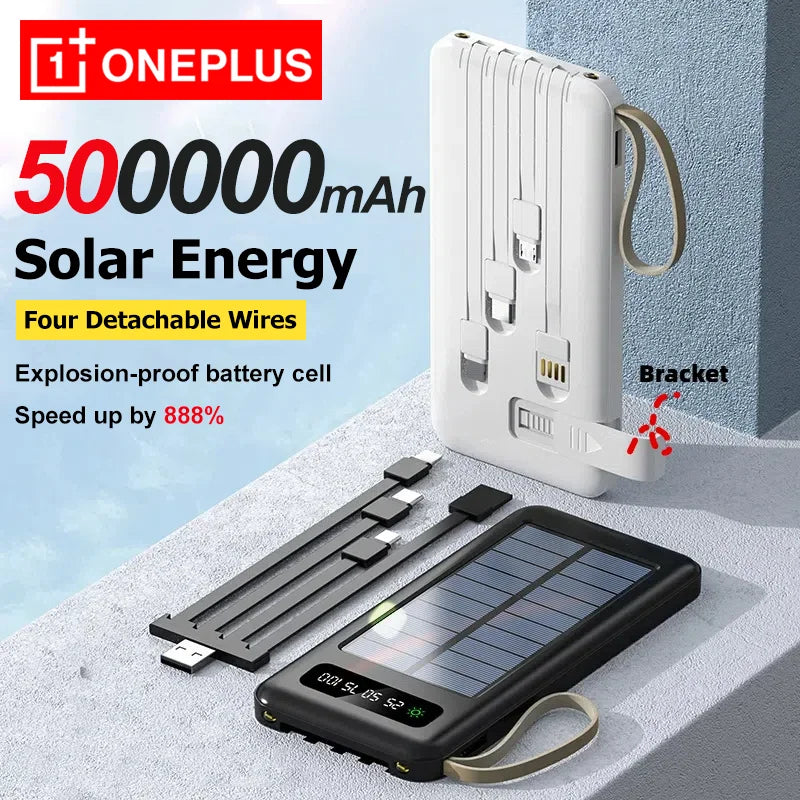 OnePlus 50000mAh Solar Power Bank with Dual USB & Cables