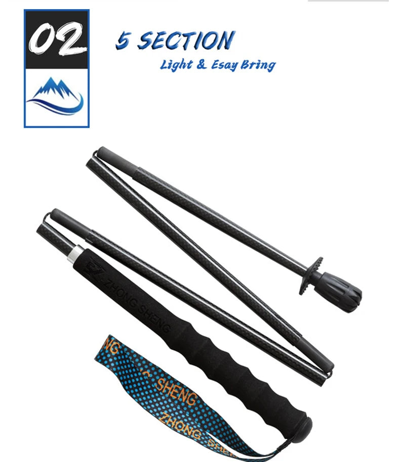 110g Ultralight Folding Carbon Trekking Poles