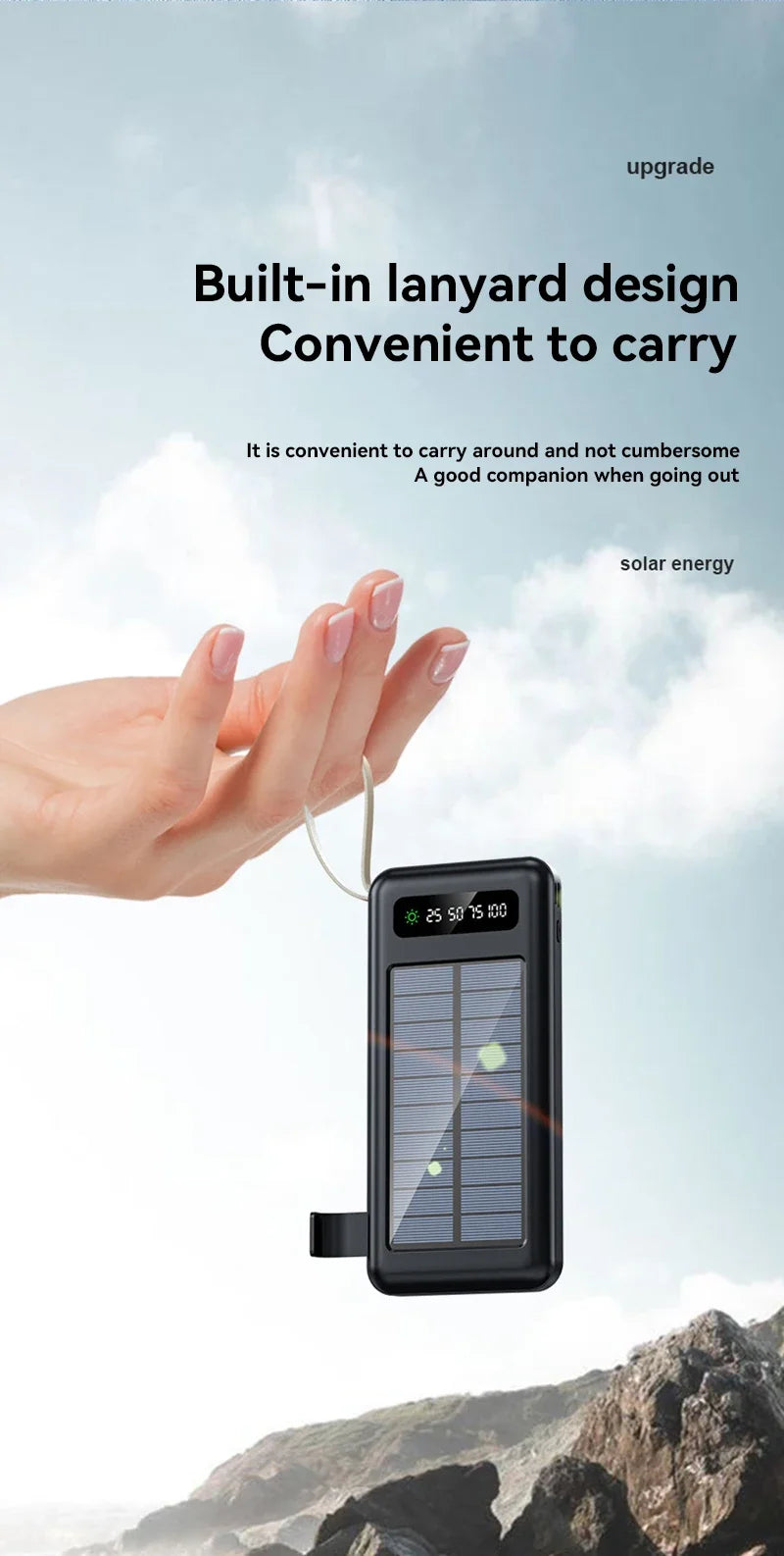 OnePlus 50000mAh Solar Power Bank with Dual USB & Cables