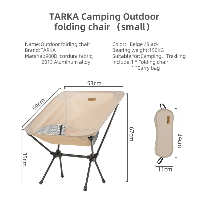 TARKA 2PCS Foldable Lightweight Camping Chairs