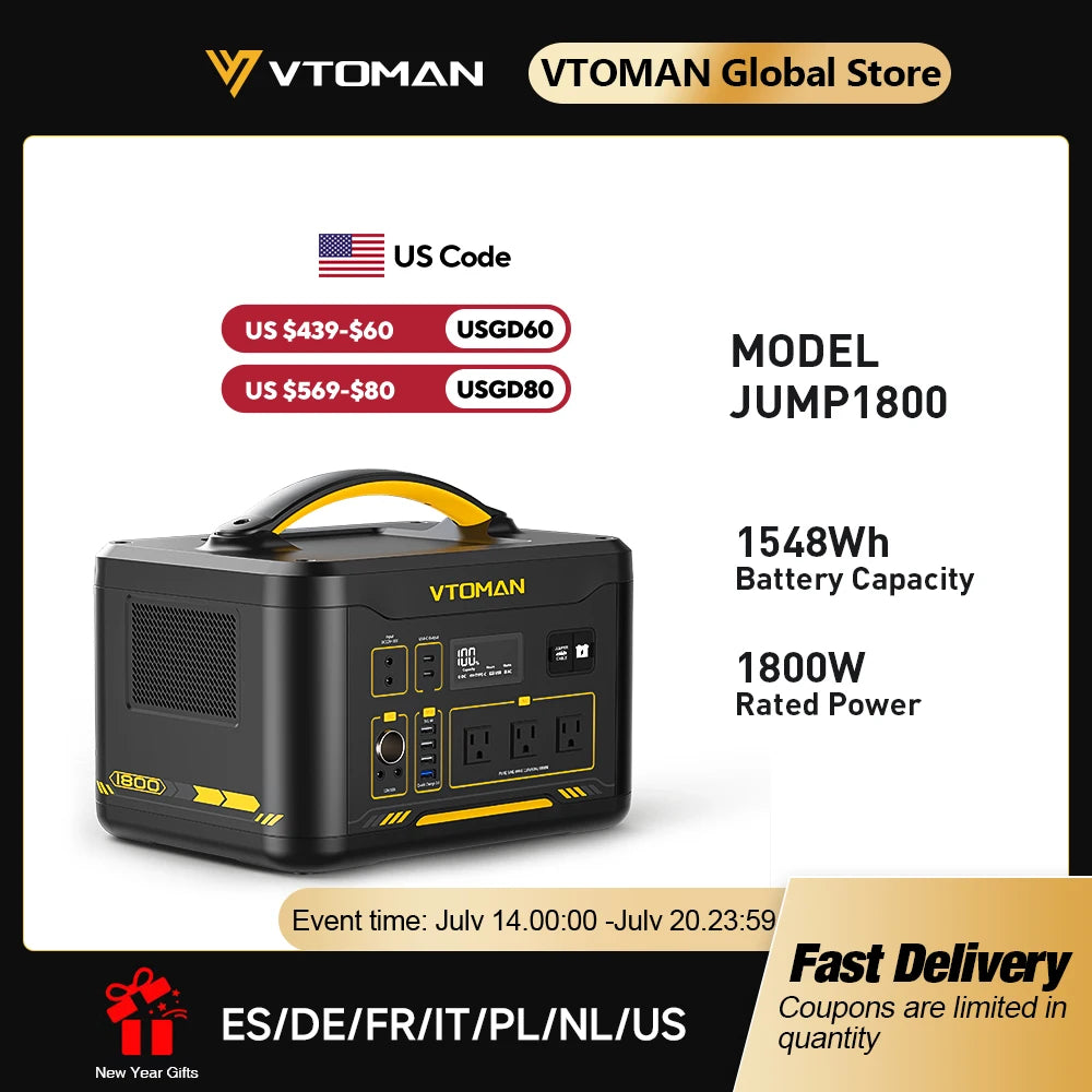 VTOMAN JUMP 2200 Portable Solar Power Station