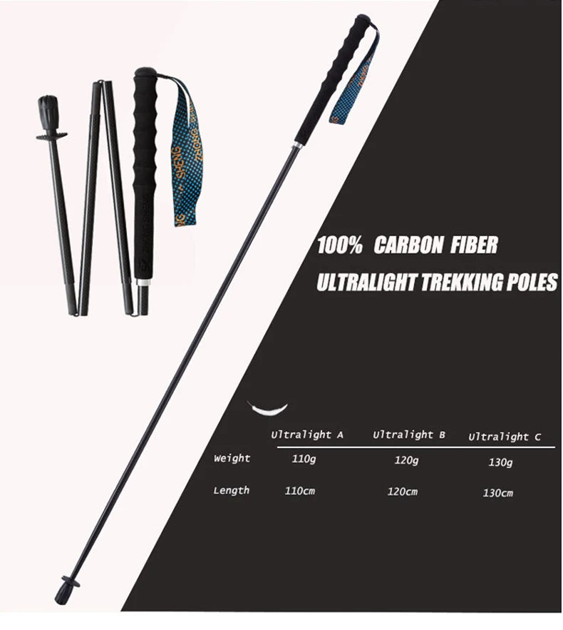 110g Ultralight Folding Carbon Trekking Poles