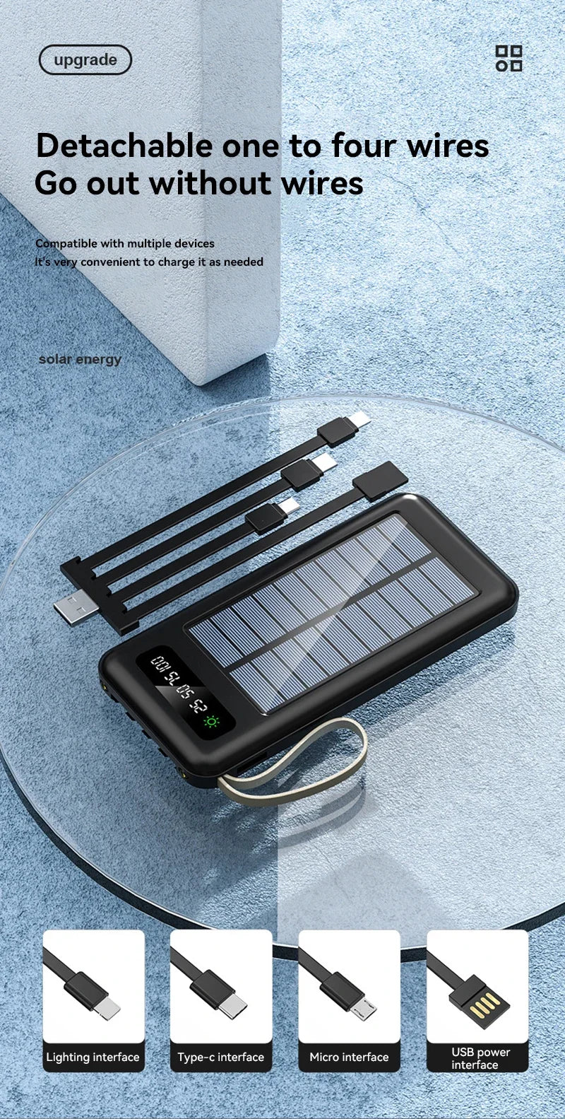 OnePlus 50000mAh Solar Power Bank with Dual USB & Cables