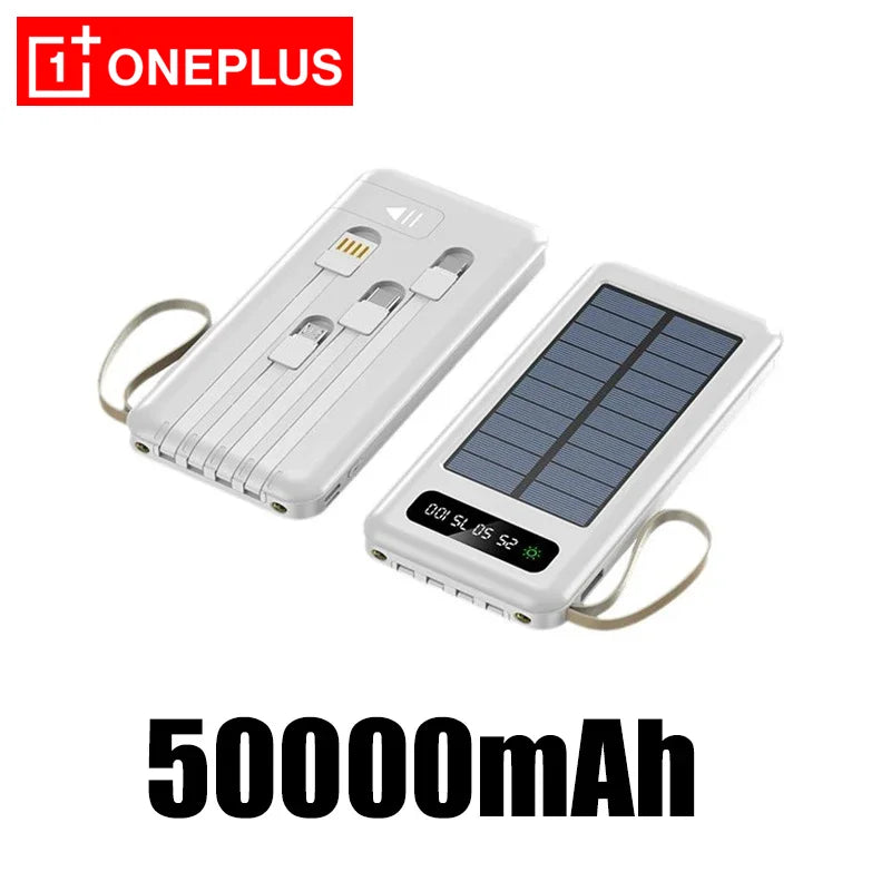 OnePlus 50000mAh Solar Power Bank with Dual USB & Cables