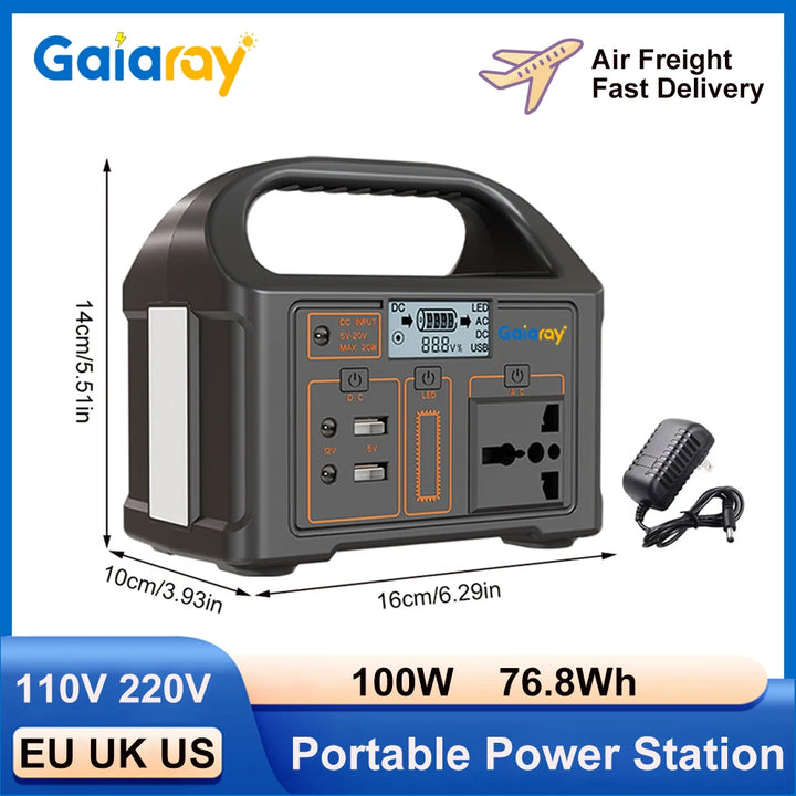 100W Portable Solar Power Station – 24,000mAh