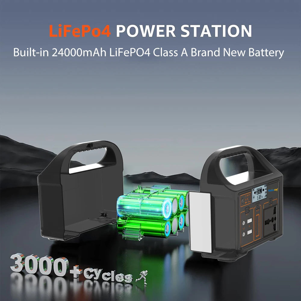 100W Portable Solar Power Station – 24,000mAh