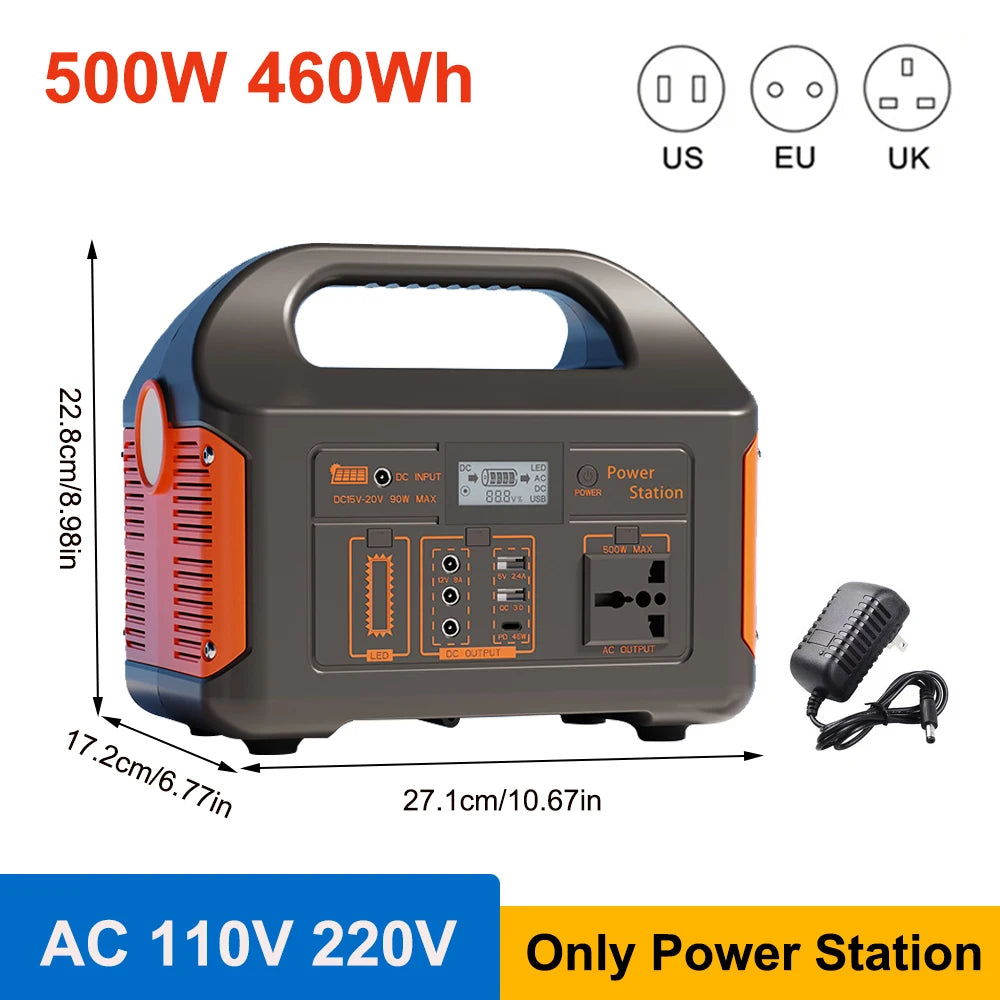 300W/500W Portable Solar Power Station – 460Wh