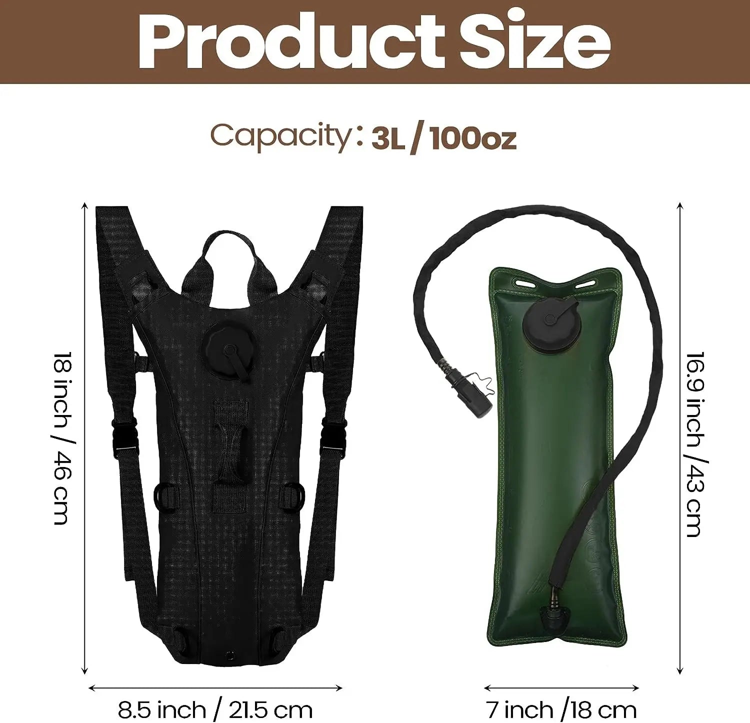 Sport Hydration Pack with 3L Water Bladder