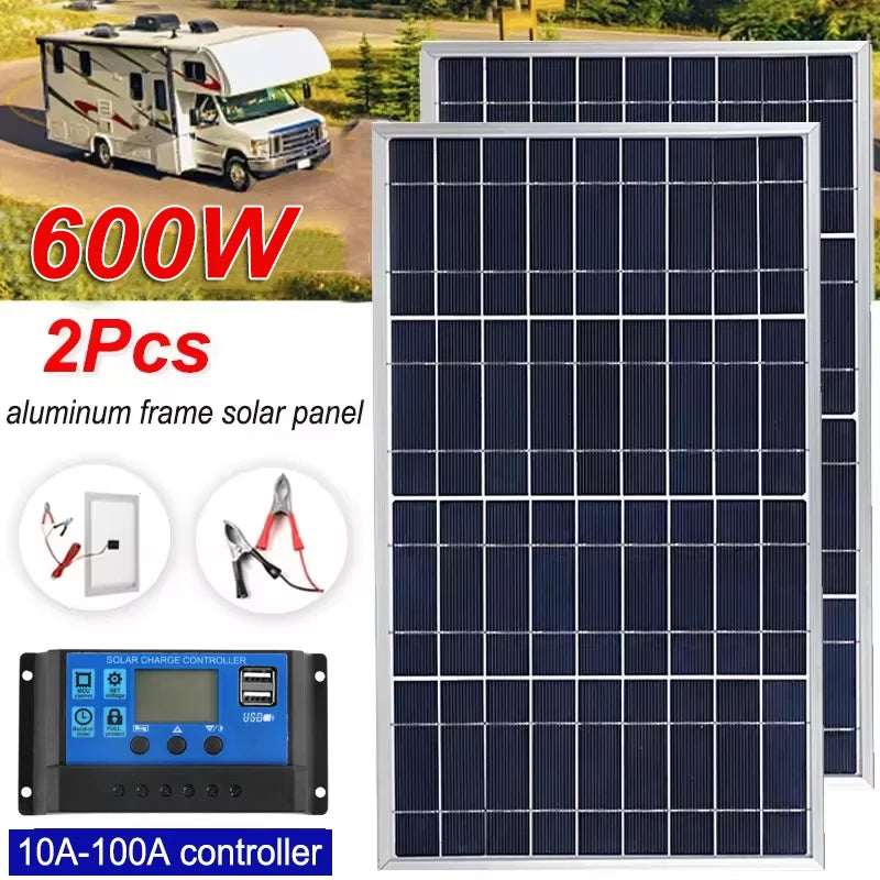 600W 12V Portable Polycrystalline Solar Panel