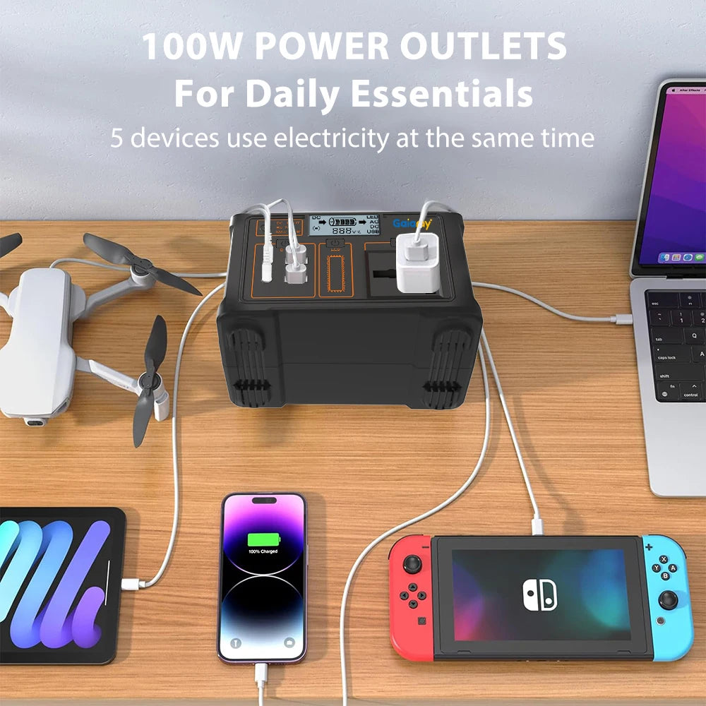 100W Portable Solar Power Station – 24,000mAh