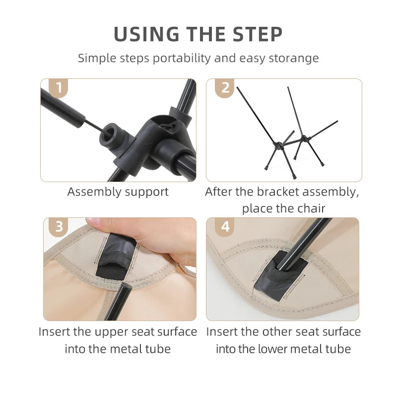 TARKA 2PCS Foldable Lightweight Camping Chairs