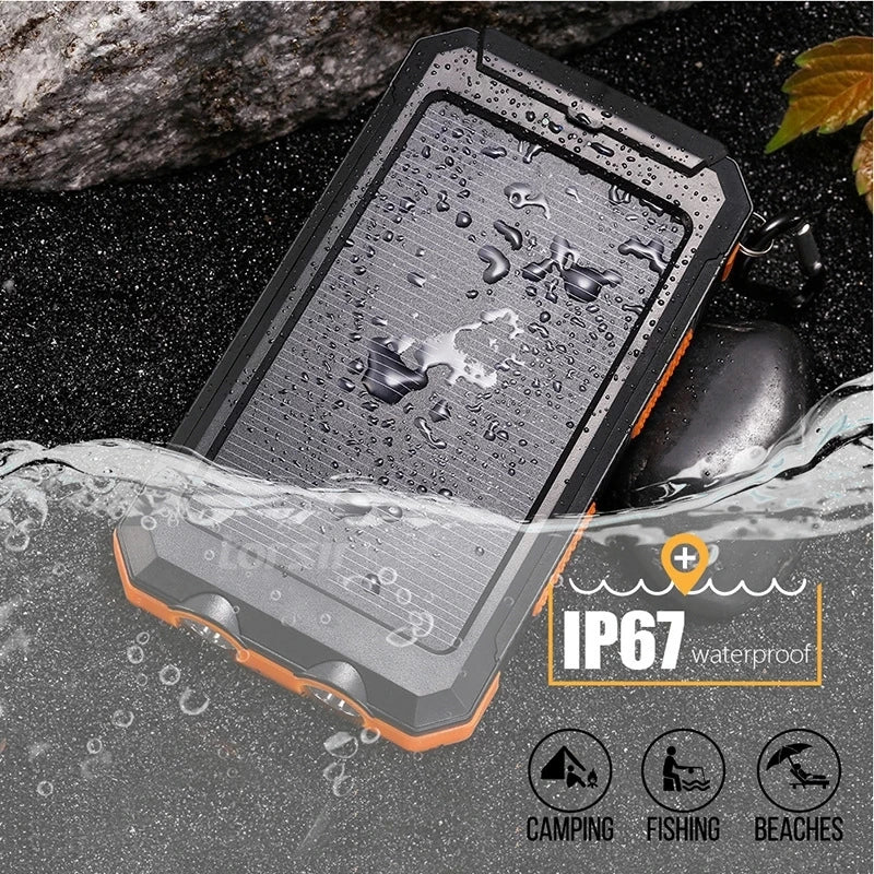 80000mAh Solar Power Bank with LED Light
