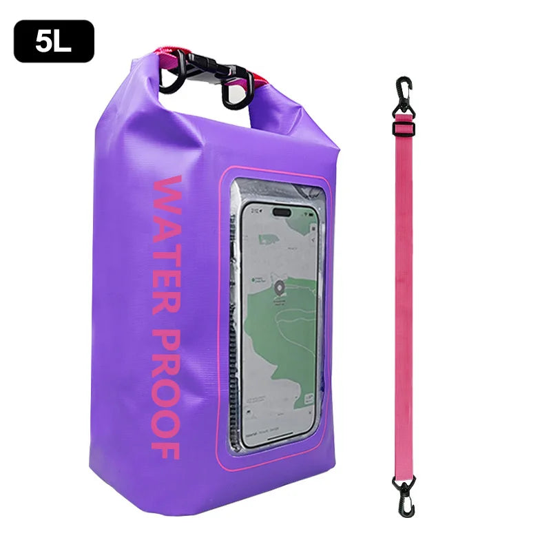 2L/5L Waterproof Dry Bag with Touchscreen Window