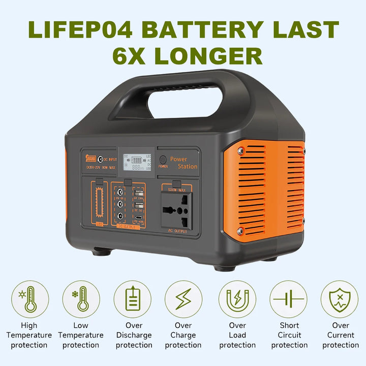 300W/500W Portable Solar Power Station – 460Wh