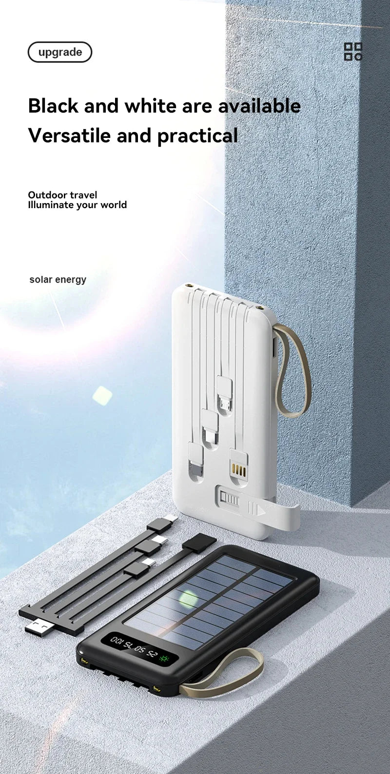 OnePlus 50000mAh Solar Power Bank with Dual USB & Cables