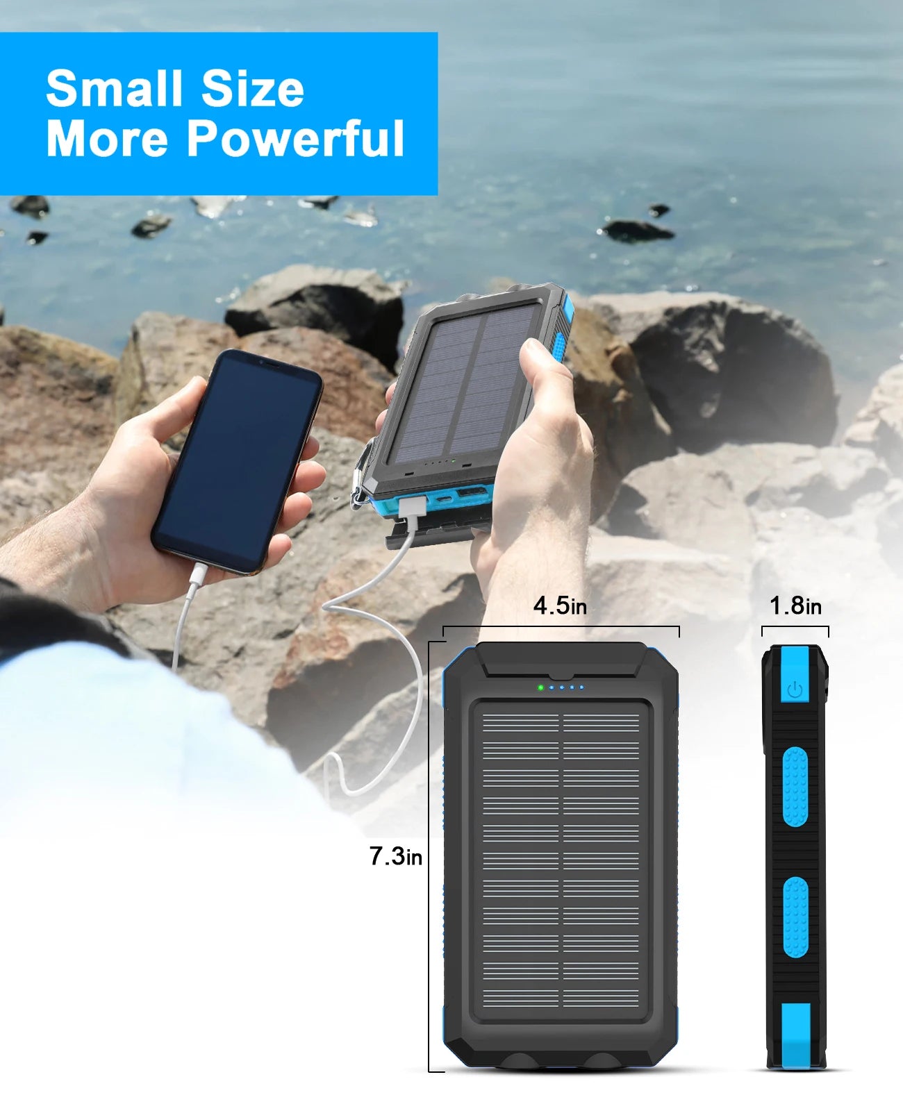 38800mAh Waterproof Solar Power Bank with Dual USB