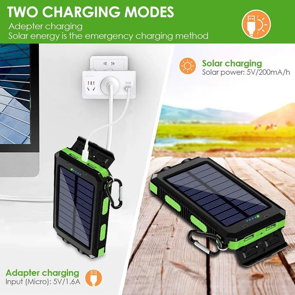 80000mAh Solar Power Bank with LED Light