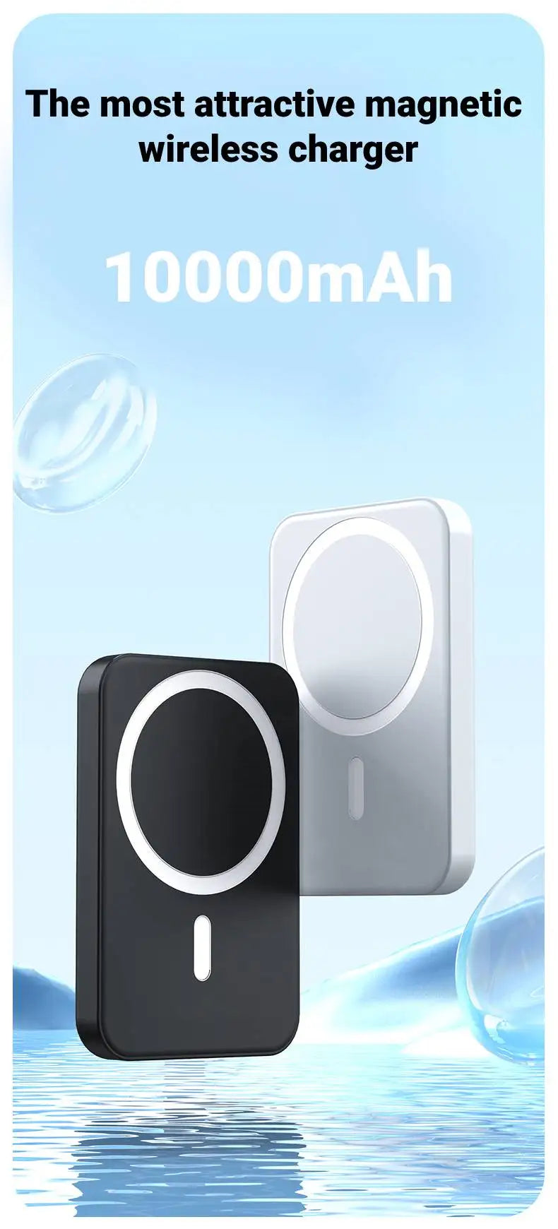 Slim 5000/10000mAh MagSafe Wireless Power Bank