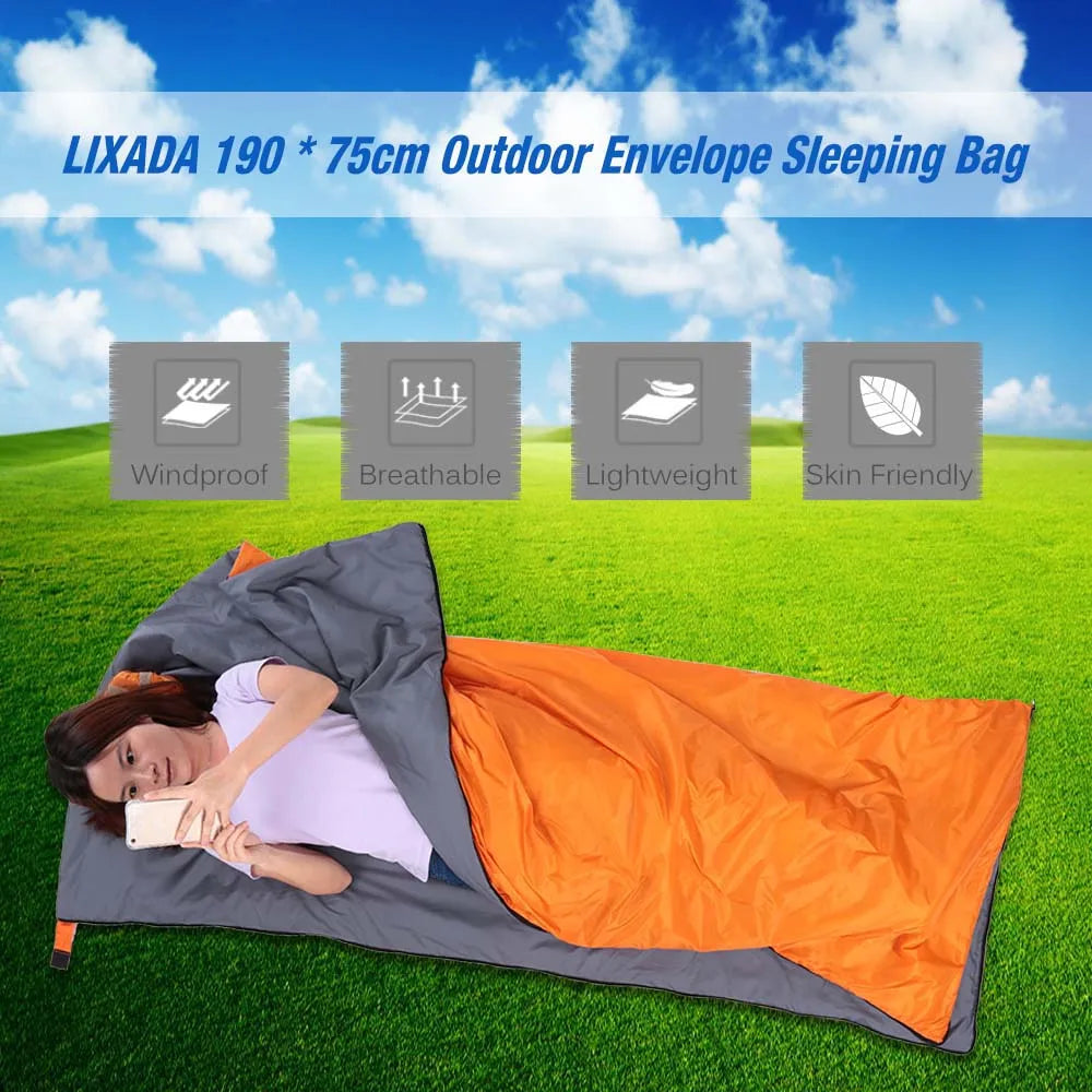 LIXADA Ultralight Envelope Sleeping Bag – 190×75cm