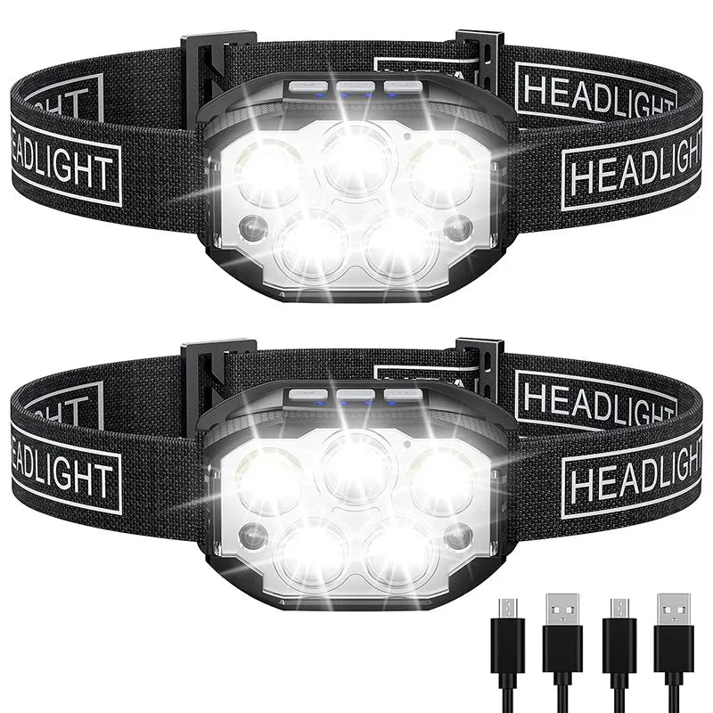 1200 Lumen Rechargeable LED Headlamp with Motion Sensor