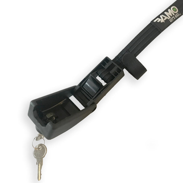 KEYED Locking Tie Down Straps w/ Interwoven Braided Steel Cables-Paddleboard-Surf-Kayak